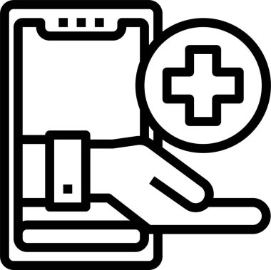 Tıbbi haç ve akıllı telefonun vektör çizimi