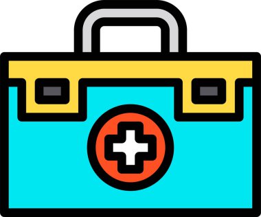 İlk Yardım Kutusu simgesi, vektör illüstrasyonu