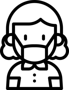 çocuk Avatar. Tıbbi maske takan çocuk