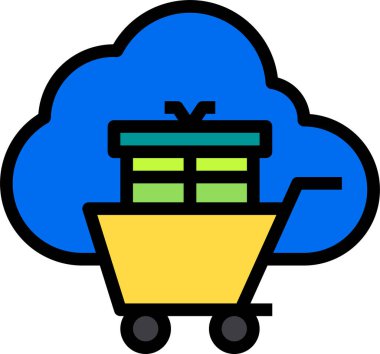 çevrimiçi alışveriş simgesi vektör illüstrasyonu