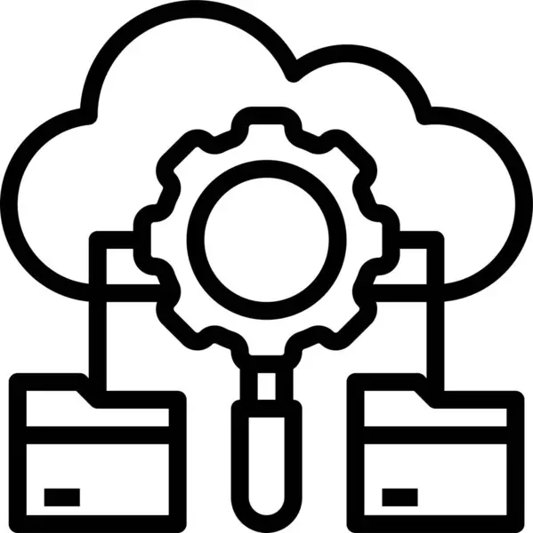 Vectorillustratie Icoon Van Cloud Gear Data — Stockvector