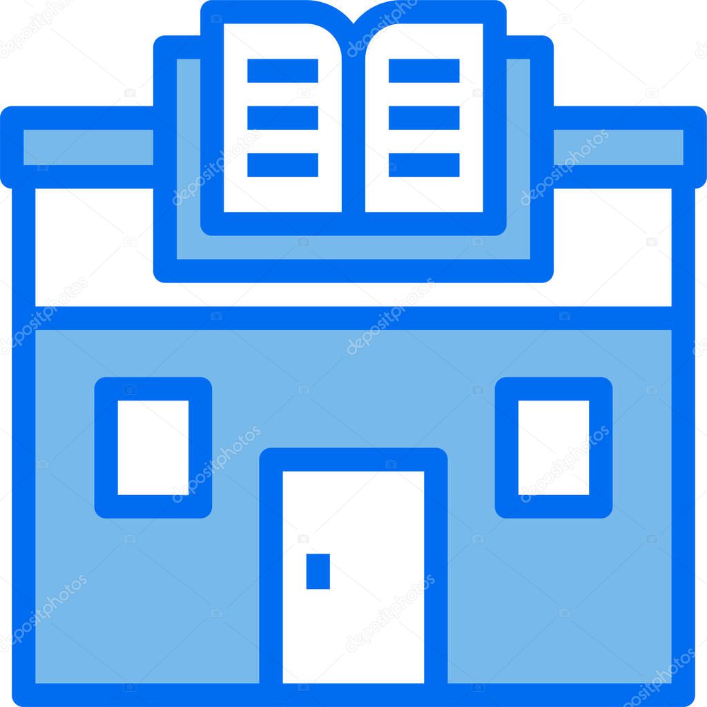 Book store icon. Colorful vector illustration