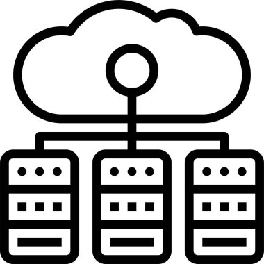 Bulut depolamasının vektör illüstrasyon simgesi 