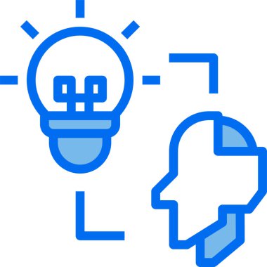 Basit modern fikir simgesi, vektör illüstrasyonu