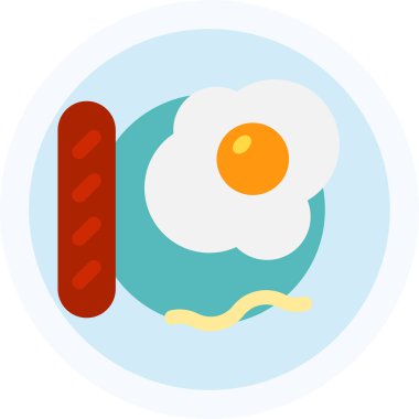 Kahvaltı ikonları, vektör çizimleri