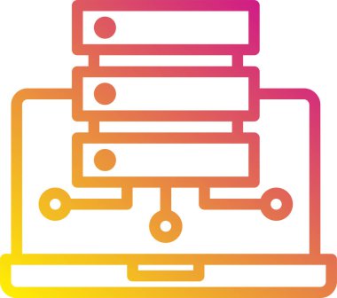 Bilgisayar veri depolamasının vektör illüstrasyon simgesi