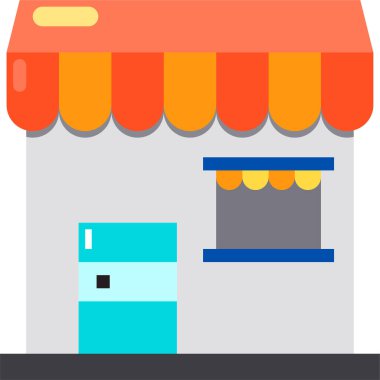 Dükkanın minimalist vektör simgesi, alışveriş kavramı 