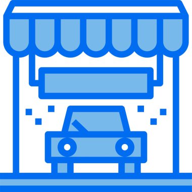 Araba yıkamanın vektör illüstrasyonu