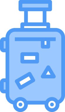 Tekerlekli bavulların minimalist vektör simgesi