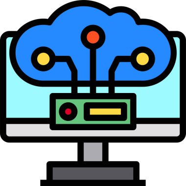 Bilgisayar veri depolamasının vektör illüstrasyon simgesi