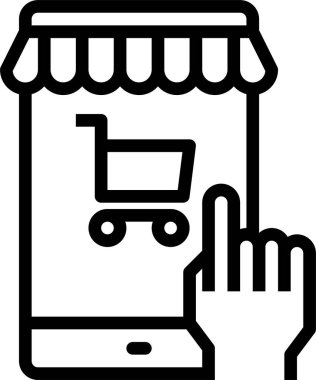 Alışveriş kavramının minimalist vektör simgesi 