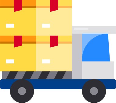 Yük kamyonunun minimalist vektör simgesi