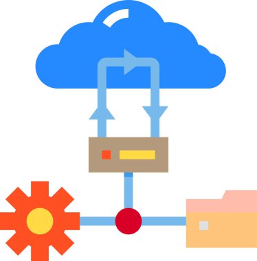 Veritabanı kavramının minimalist vektör simgesi 
