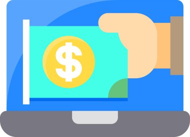 çevrimiçi ödeme minimalist vektör simgesi