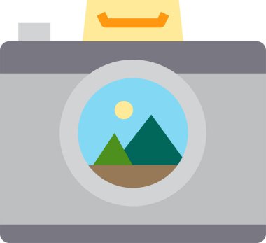 Basit kamera simgesi, vektör illüstrasyonu