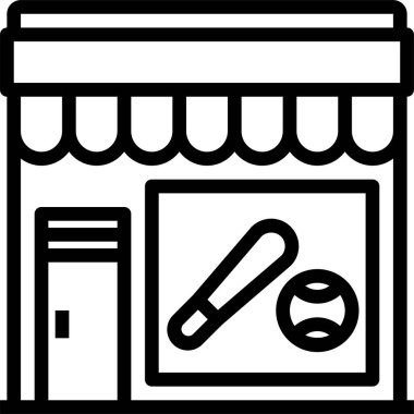 Dükkanın minimalist vektör simgesi, alışveriş kavramı 