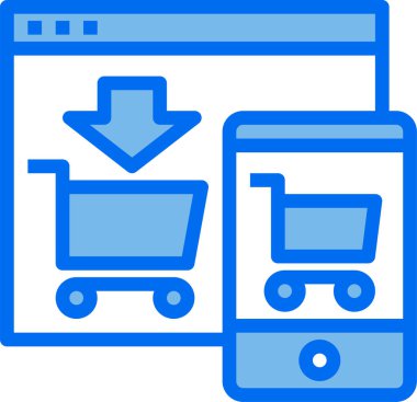 Alışveriş kavramının minimalist vektör simgesi 