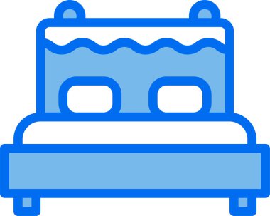 Yatak odası vektör illüstrasyonunda yatak