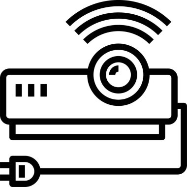 Beyaz arkaplanda vektör düz projektör simgesi