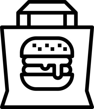 Hamburgerli yemek paketinin vektör illüstrasyon simgesi