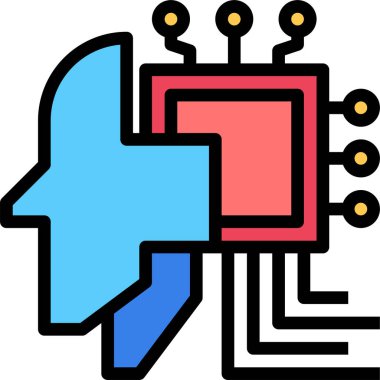 Dijital işlemci simgesi. Çip simgesi. Teknoloji simgesi