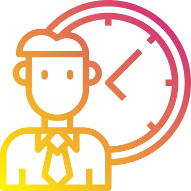 saat ve insan simgesi, vektör illüstrasyonu 