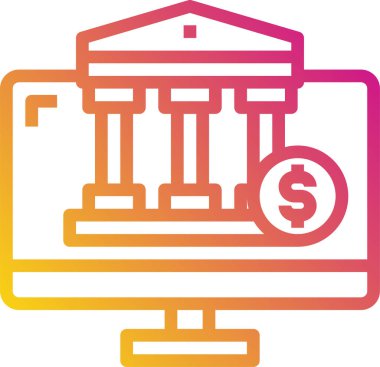 Finansal simge, iş simgesi, vektör illüstrasyonu 