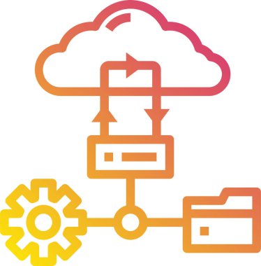 Veritabanı kavramının minimalist vektör simgesi 