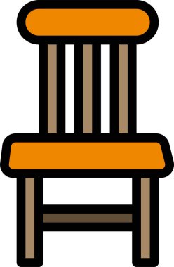 Sandalyenin vektör simgesi. biçim, beyaz arkaplanda düz bir semboldür