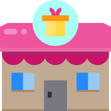 Mağaza hediye kutusunun vektör illüstrasyon simgesi