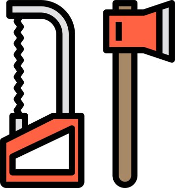 Oduncu araçlarının minimalist vektör simgesi