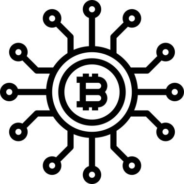 Kripto para birimi simgesi, bitcoin simgesi, madencilik simgesi