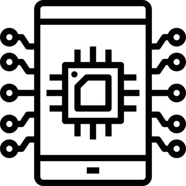 Dijital işlemci simgesi. Çip simgesi. Teknoloji simgesi