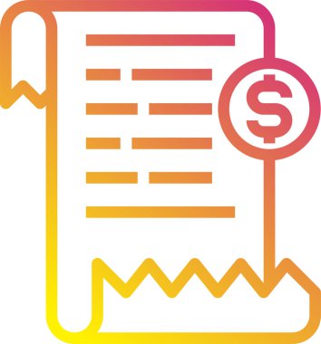 fatura düz simgesi, vektör illüstrasyonu