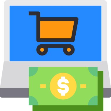 Alışveriş kavramının minimalist vektör simgesi 