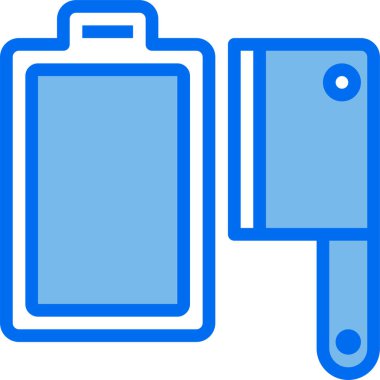 Modern tasarım minimalist vektör simgesi, doğrama tahtası ve bıçak