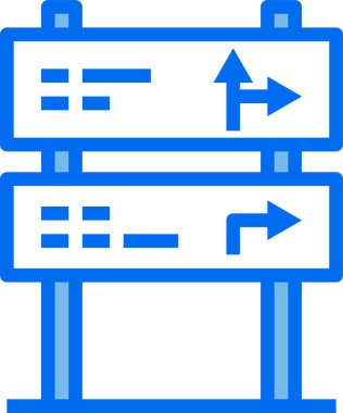 Yol işaretli bir işaret direğinin vektör çizimi