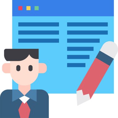 Modern tasarım minimalist vektör simgesi, metin yazarı