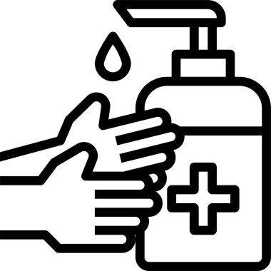 El yıkama, virüs koruma simgesi, beyaz arkaplanda izole edilmiş vektör illüstrasyonu 