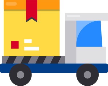 Yük kamyonunun minimalist vektör simgesi