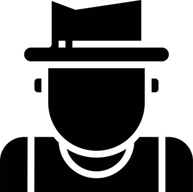 Çiftçi simgesi, vektör illüstrasyonu