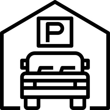 Araba parkının vektör illüstrasyonu