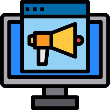 Çevrimiçi pazarlamanın minimalist vektör simgesi 