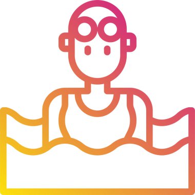 Kadın avatar yüzme, vektör çizimi  