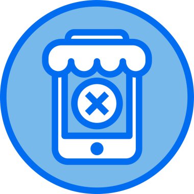 Mobil alışveriş simgesi vektör illüstrasyonu