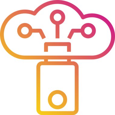 Bulut veri depolamasının vektör illüstrasyon simgesi