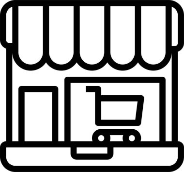 Alışveriş kavramının minimalist vektör simgesi 