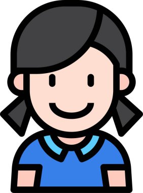 Tatlı kızın vektör çizimi 