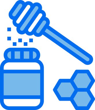 Yiyecek vektör simgesi. biçim iki renkli düz sembol, mavi ve gri renkler, yuvarlak açılar, beyaz arkaplan