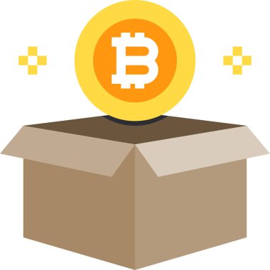 Bitcoin para birimi sembolü. vektör illüstrasyonu